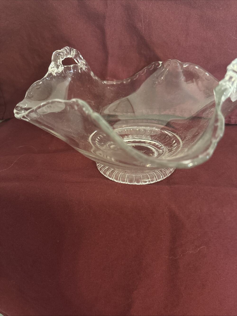 Cambridge Clear Glass Handled Bonbon Candy Dish SMALL With Handles